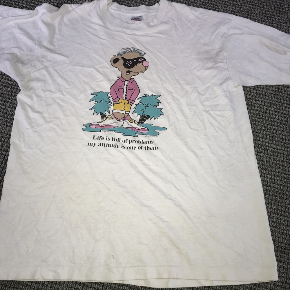 Neal Levin Sharky's 1991 Graphic Tee‎ Vintage Fotl XL